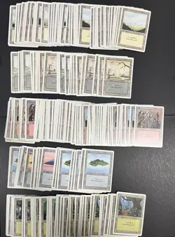 💫 MTG 100x NM-LP-MP Revised Basic Lands, Vintage MTG!! - Image 1