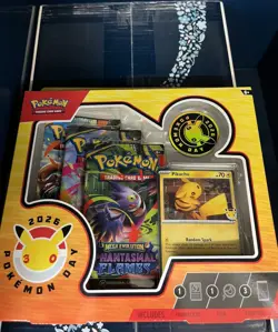 Pokemon TCG Pokemon Day 2026 Sealed Box Promo Pikachu Card 3 Booster Packs Coin - Image 1
