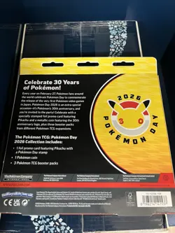 Pokemon TCG Pokemon Day 2026 Sealed Box Promo Pikachu Card 3 Booster Packs Coin - Image 2