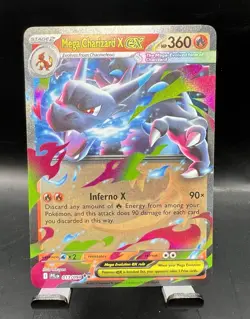 Mega Charizard x EX 013/094 RR Pokemon Phantasmal Flames Near Mint - Image 1