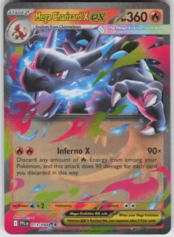 Mega Charizard X ex 013/094 Double Rare Phantasmal Flames Pokemon Near Mint - Image 1