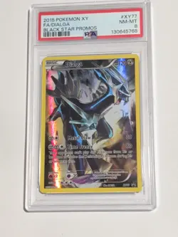 Pokemon 2015 XY Black Star Promos #XY77 Full Art/Dialga PSA 8 - Image 1