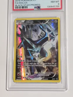 Pokemon 2015 XY Black Star Promos #XY77 Full Art/Dialga PSA 8 - Image 2