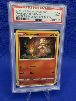 2021 Pokemon Charmander SWSH092 Battle Styles Blister MT PSA 9 - Image 1