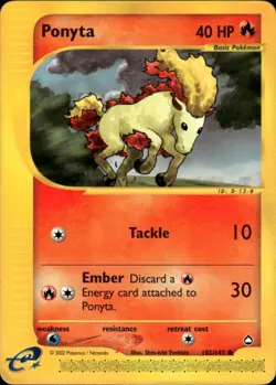 Ponyta Common Aquapolis 102/147 Fire Pokemon Card - Image 1
