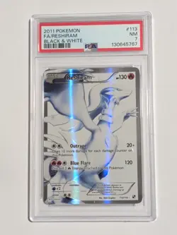 Pokemon 2011 Black White Reshiram Full Art #113 PSA 7 NM - Image 2