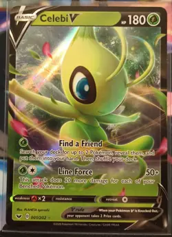 Pokemon TCG Celebi V Sword & Shield Base Set 001/202 Holo Ultra Rare - Image 1
