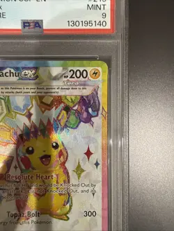2024 POKEMON SSP EN-SURGING SPARKS ULTRA RARE #219 PIKACHU EX PSA 9 - Image 3