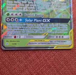 Pokemon TCG Venusaur & Snivy GX 1/236 Cosmic Eclipse Ultra Rare Holo EN - Image 4
