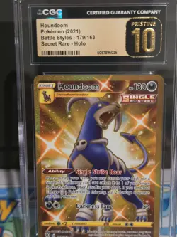 Pokemon TCG Houndoom 179/163 Swsh05: Battle Styles Secret Rare Holo CGC 10 - Image 1