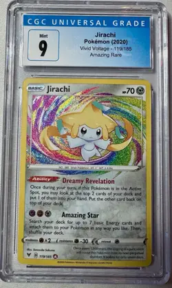 Pokemon Jirachi Vivid Voltage Amazing Rare CGC 9 Holo 119/185 2020 Card - Image 1