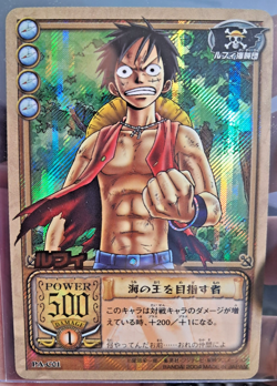 LUFFY One Piece Bandai 2004 card Game LUFFY PA GOLD STAMP HOLO RARE VINTAGE CARD - Image 1