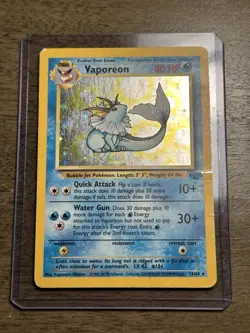 Vaporeon 12/64 Jungle Set - Holo Pokemon Card - LP - Image 1