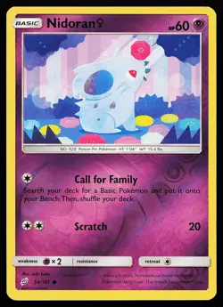 Nidoran F 54/181 Reverse Holo Common Team Up Pokemon Card - Image 1