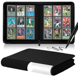 9 Pocket Toploader Binder for 360 3" x 4" Cards, Waterproof PU Leather | Card - Image 1