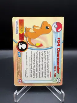 CHARMANDER 1999 Topps Pokemon TV Non Holo Animation 1st Series Blue Logo #4 MP - Image 2