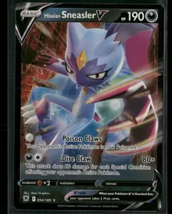 Hisuian Sneasler V 094/189 Holo V Rare Astral Radiance Pokemon Near Mint - Image 1