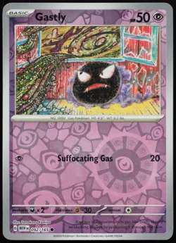 Gastly 092/165 Common 151 Pokemon Reverse Holo Near Mint - Image 1