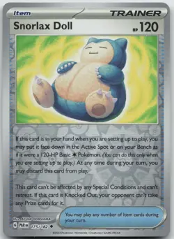 Snorlax Doll 175/182 Uncommon Paradox Rift Pokemon Reverse Holo Near Mint - Image 1