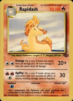 Rapidash 44/64 Uncommon Jungle Pokemon Unlimited Lightly Played - Image 1