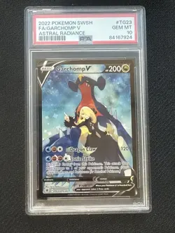 2022 POKEMON SWORD & SHIELD ASTRAL RADIANCE #TG23 FULL ART/GARCHOMP V PSA 10 - Image 3