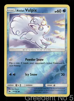 Alolan Vulpix 27/147 Common Burning Shadows Pokemon Reverse Holo Lightly Played - Image 1