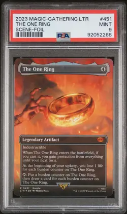 2023 MTG TALES OF MIDDLE-EARTH SCENE-FOIL #451 THE ONE RING PSA 9 - Image 1