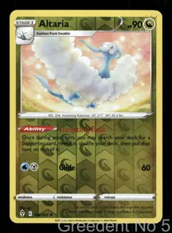 Altaria 106/203 Rare Evolving Skies Pokemon Reverse Holo Near Mint - Image 1