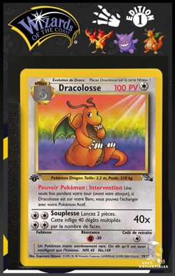 Carte Pokemon Dracolosse 19/62 Edition 1 ED 1 Fossile Wizards FR - Image 1
