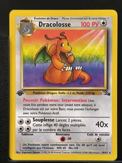 Carte Pokemon Dracolosse 19/62 Edition 1 ED 1 Fossile Wizards FR - Image 2