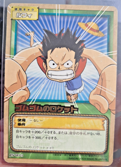 LUFFY One Piece Bandai 2003 Card Game GOLD STAMP HOLO RARE VINTAGE CARD W 03 - Image 1
