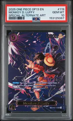 2025 ONE PIECE OP13-CARRYING ON HIS WILL #119 MONKEY D. LUFFY PSA 10 - Image 1