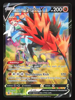 Pokemon Galarian Zapdos V TG19 Astral Radiance Ultra Rare Full Art Holo LP - Image 1