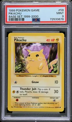 1999 POKEMON BASE SET 1999-2000 "4TH PRINT" #58 PIKACHU PSA 9 - Image 1