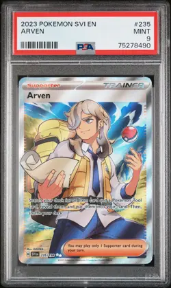 2023 POKEMON SVI EN-SCARLET & VIOLET ULTRA RARE #235 ARVEN PSA 9 - Image 1