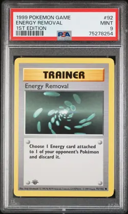 1999 POKEMON BASE SET 1ST EDITION #92 ENERGY REMOVAL PSA 9 - Image 1