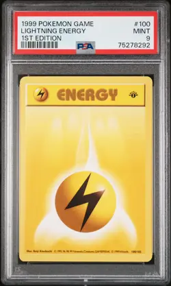 1999 POKEMON BASE SET 1ST EDITION #100 LIGHTNING ENERGY PSA 9 - Image 1