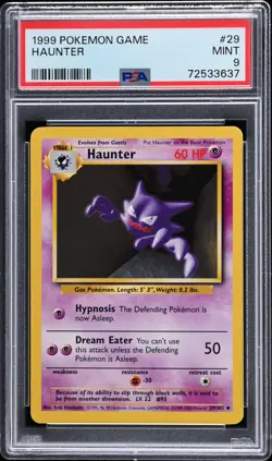 1999 POKEMON BASE SET UNLIMITED #29 HAUNTER PSA 9 - Image 1