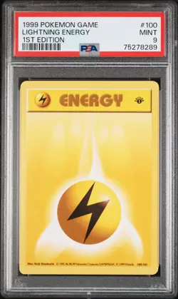 1999 POKEMON BASE SET 1ST EDITION #100 LIGHTNING ENERGY PSA 9 - Image 1