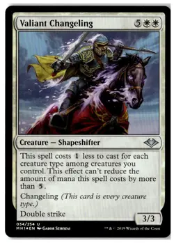 MTG Foil Valiant Changeling - Modern Horizons Lightly Played English - Image 1