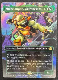MTG Michelangelo Weirdness to 11 Foil Rare 214 NM Borderless TMNT - Image 1