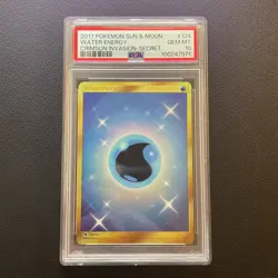 Pokemon TCG - SM4 Crimson Invasion - Secret Rare Water Energy 124/111 - PSA 10 - Image 1