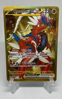 Pokemon Scarlet & Violet Base Koraidon EX Gold Hyper Rare Full Art 254/198 - Image 1