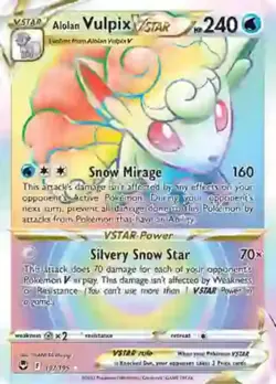 Moderately Played Alolan Vulpix VSTAR - 197/195 - Secret Rare Pokemon Silver Tem - Image 1