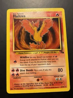 Pokemon Fossil Moltres 27/62 Non Holo Rare NM - Image 1