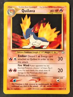 Quilava 46/111 🔥 ✰Vintage✰ Neo Genesis Regular, Pokemon 2000 •MP/LP - Image 1
