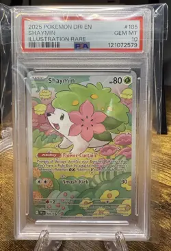 2025 POKEMON DRI EN-DESTINED RIVALS ILLUSTRATION RARE #185 SHAYMIN PSA 10 - Image 1