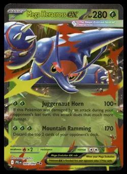 Mega Heracross ex 004/094 Double Rare Phantasmal Flames Pokemon NM - Image 1