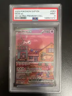 2023 POKEMON SVP EN-SV BLACK STAR PROMO 151 ULTRA-PREM COLL #053 MEW EX PSA 9 - Image 1