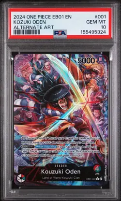 2024 One Piece Eb01 EN Kozuki Oden #001 ALTERNATE ART PSA 10 - Image 1
